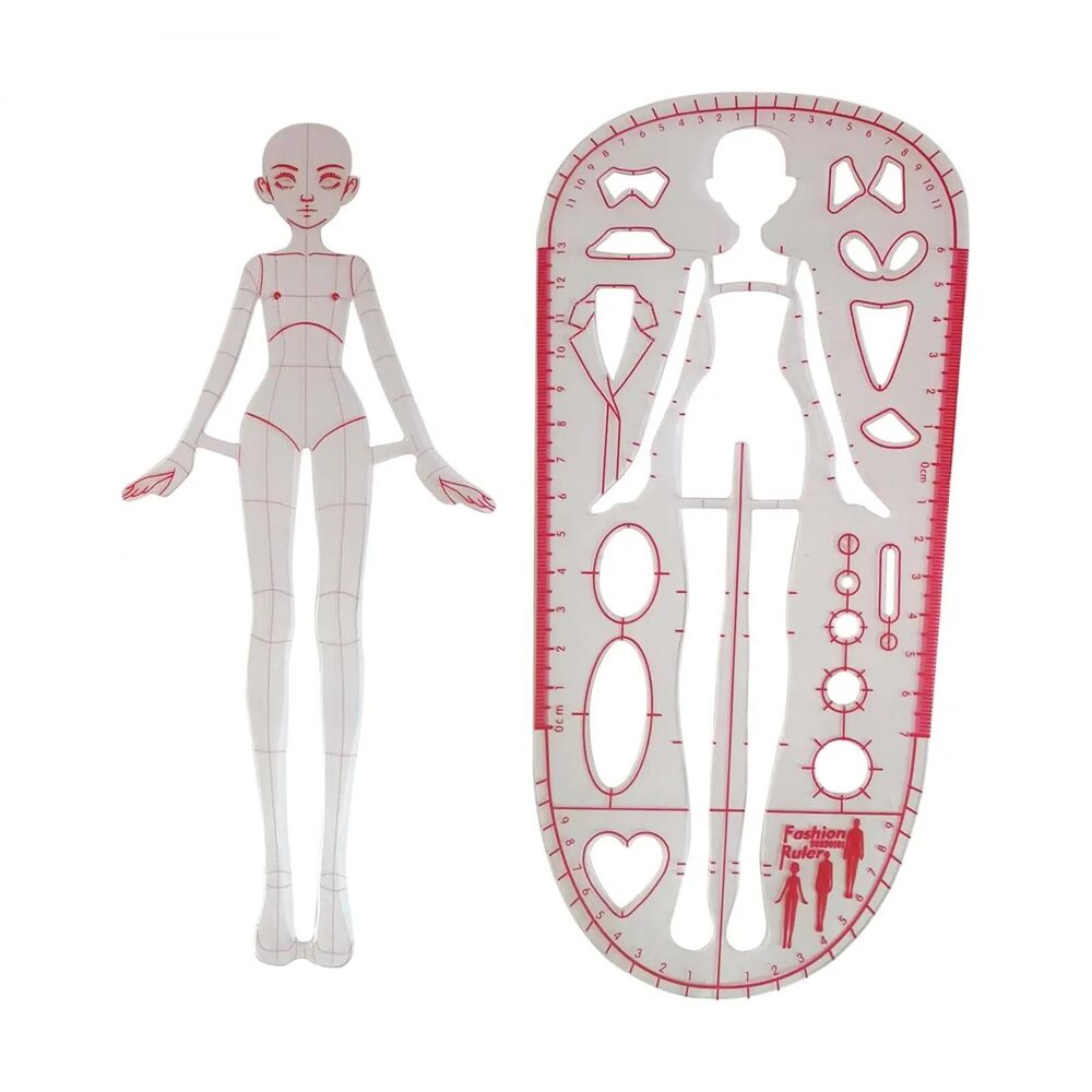 Patchwork Ruler 2Pcs Fashion Woman Drawing Templates Multipurpose Pattern Makers