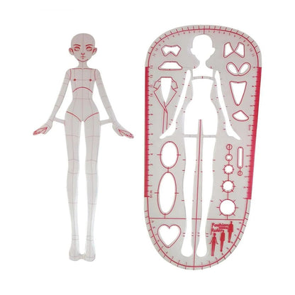 Patchwork Ruler 2Pcs Fashion Woman Drawing Templates Multipurpose Pattern Makers