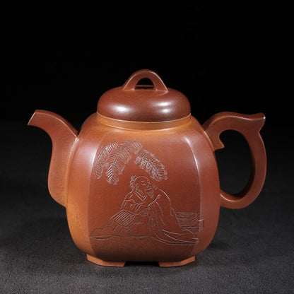 Vintage Chinese Yixing Purple Clay Teapot Zisha Ceremony Ceramic Figure Teaware
