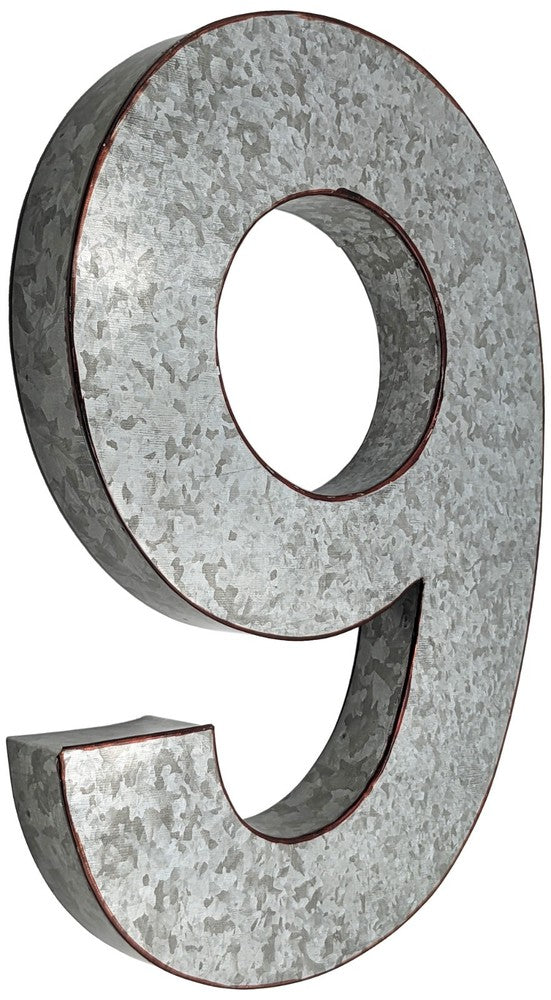 Huge 20" Metal Letter Hanging Wall Décor, Galvanized Metal with Rusted Edges