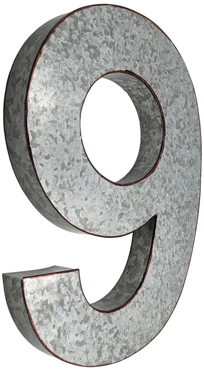 Huge 20" Metal Letter Hanging Wall Décor, Galvanized Metal with Rusted Edges
