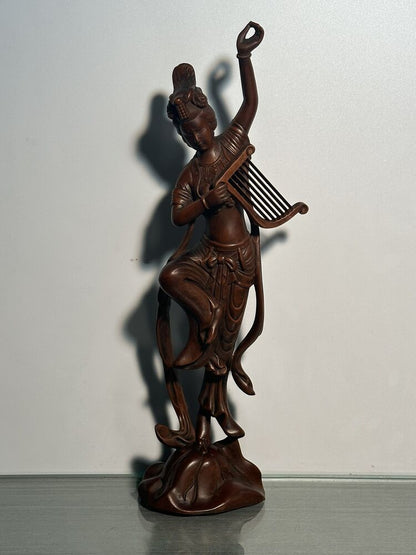 Chinese Boxwood Carving Four Pretty Woman Statue Wood Figurines Decoration Art