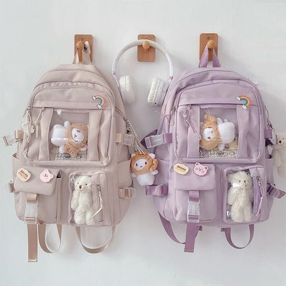 Large Women Multi-Pocket Nylon Backpack School Student Bag Backpack Laptop Book