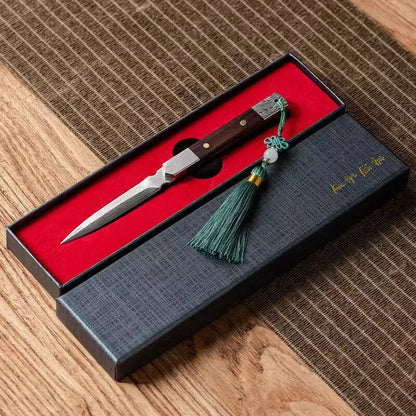 Zen Tea Knife Handmade Tea Needle Black Sandalwood Steel Puer Tea Knife Tea Set
