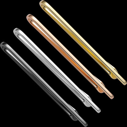 Men Tie Clip 4Pcs Set Stainless Steel Skinny Bar Gift Box Packed Wedding Jewelry
