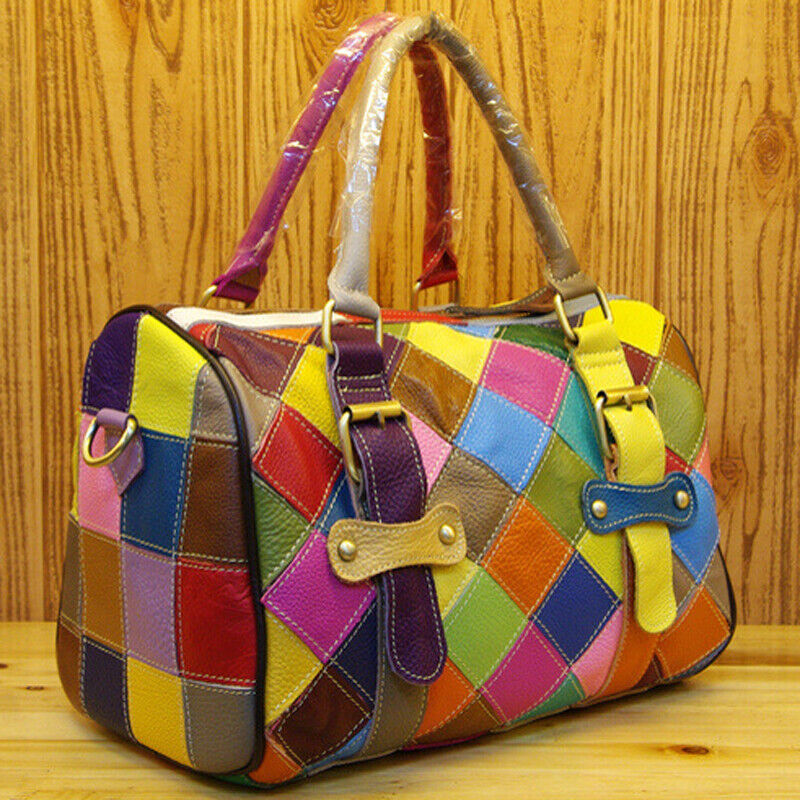 Designer Women's Genuine Leather Multi-color Handbag Satchel Tote Shoulder Bags
