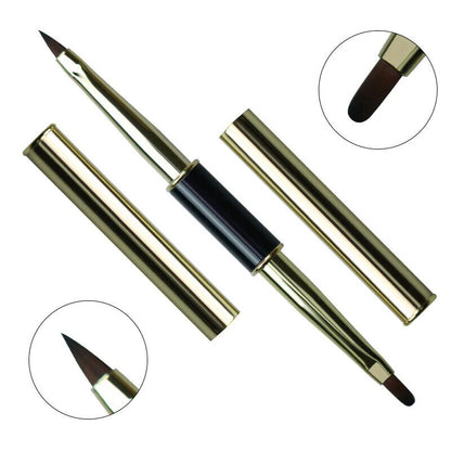 Nail Art Tool Dual End Stripe Liner DIY Liquid Powder Acrylic Painting Brush Pen