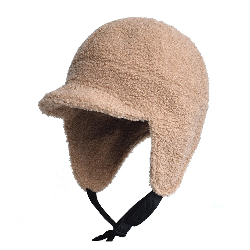 Men Winter Hats W/ Visor Outdoor Fleece Warm Windproof Earflap Skull Cap Trapper