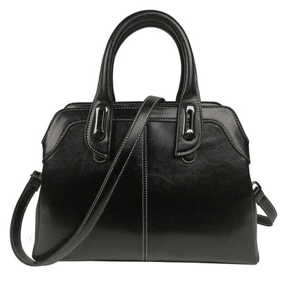 Oil Wax Leather Elegant Women's Handbags Tote Sling Shoulder Bag Crossbody Bag