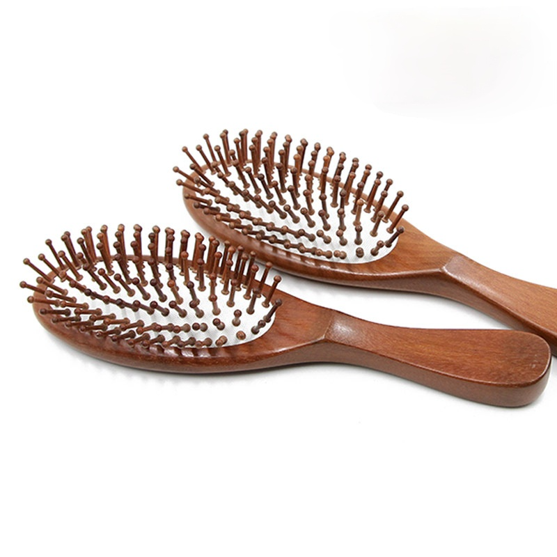 Natural Red Sandalwood Handle Massage Hairbrush Red Sandalwood Pin Brush Comb