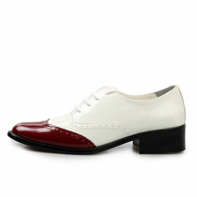 Oxfords Brogues Mens Patent PU Leather Lace Up Wingtip Wedding Fomal Shoes New