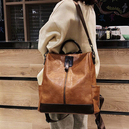 Backpack Women PU Rucksack Travel Backpack School Bag Leather Knapsack