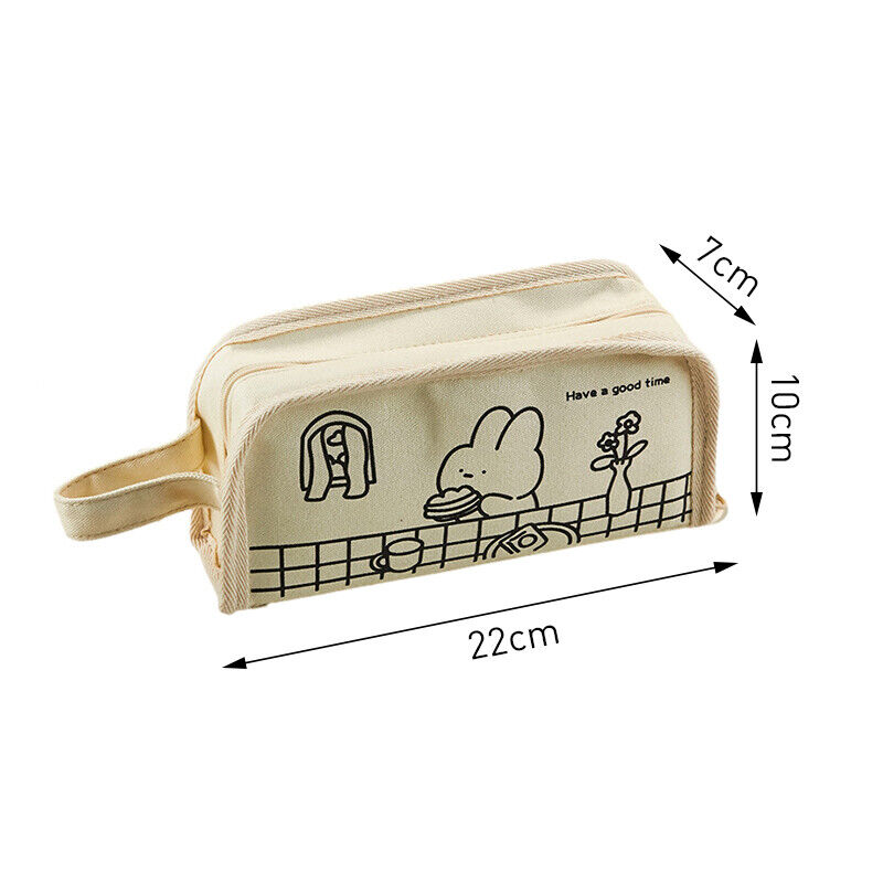 Cute Pencil Case Large Capacity Zipper School Stationery Organizer Pen Pouch Bag