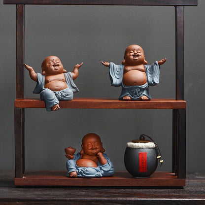 on sales yixing zisha purple clay tea pet Buddha for shelf wealth bring tea play