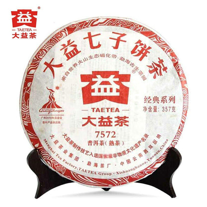 2010 TAETEA 7572 Dayi Shu Puerh Menghai Tea Batch 002/003 Ripe Puer Cake 357g