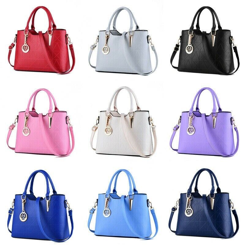 Women's Ladies Handbag PU Leather Tote Cross Body Shoulder Bag Purse Satchel Bag