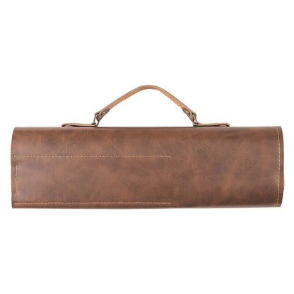 Cowhide Leather Pocket Knives Roll Carry Storage Case Chef Knife Organiser Bag