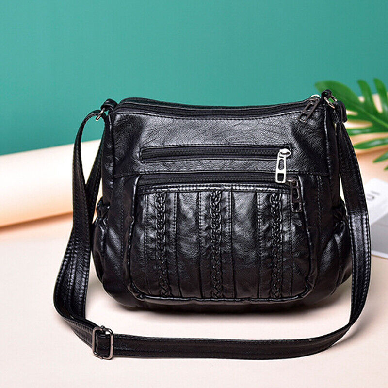 Women Crossbody Bag Pocketbooks Pu Leather Purse Handbag Multi Pocket Shoulder