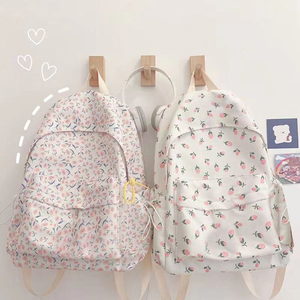 Female Bag Girls School Bag Travel Bag Backpack Sports Bag Floral Cute Ins