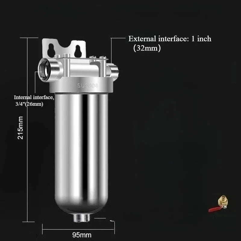 Whole House Water Filter for Household 304 Stainless Steel Backwashing Function