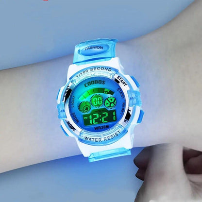 Waterproof Kids Digital Electronic Watch Children Boys Girls Sports LED Watches