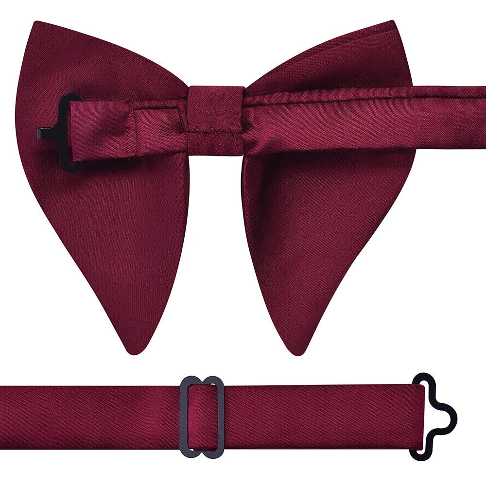 Men Bow Tie Silk Polyester Classic For Party Wedding Big Bowknot Casual Neckties