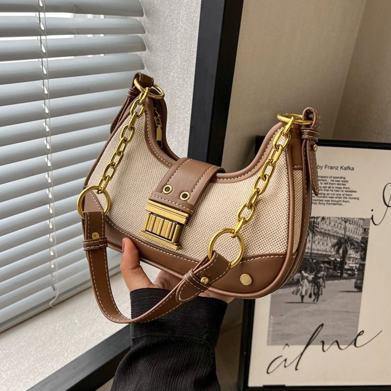 Vintage Shoulder Bag Crossbody Bags Handbags Purse Chain Bag 22*14*7CM Polyester