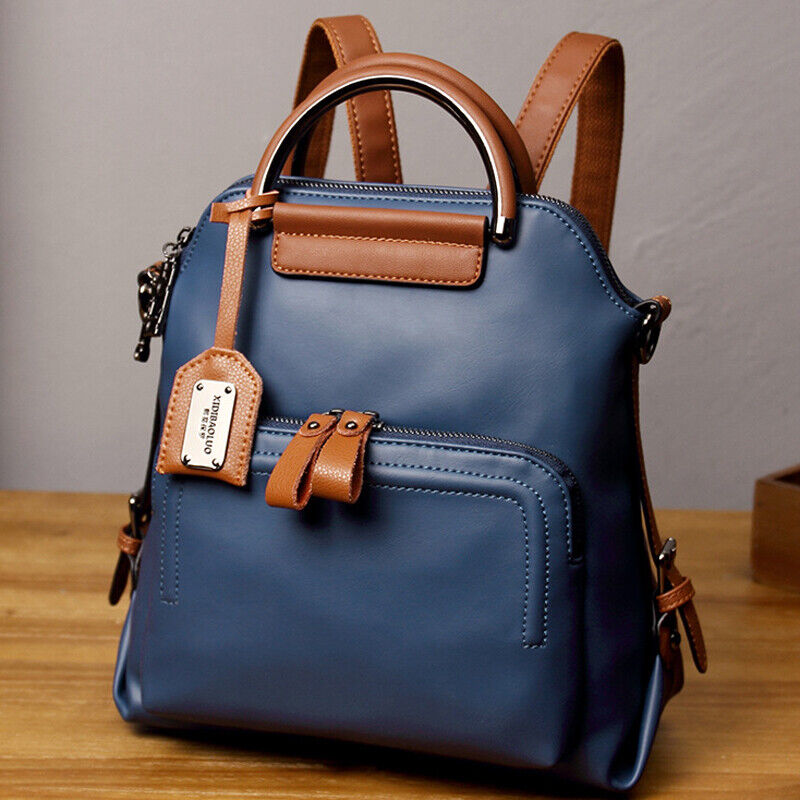 Oil Wax Leather Women's Fashion Backpack Outdoor Travel Rucksack School Bag
