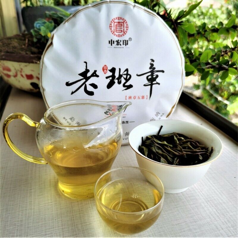 357g Pressed Tea Healthy Drink Organic Green Tea Lao Banzhang Pu'er Cha Tea