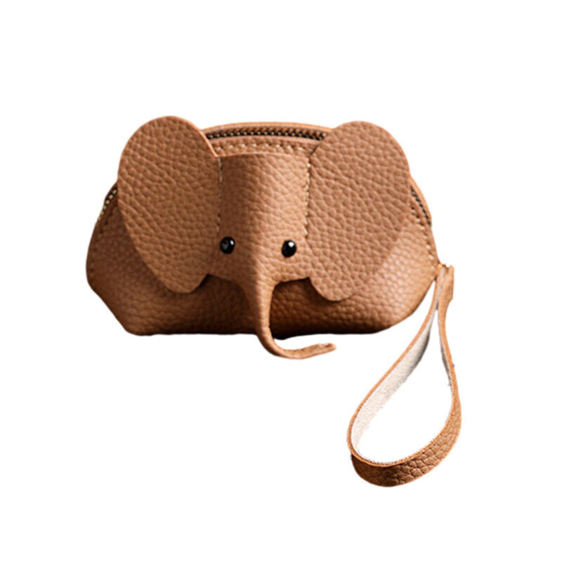 Women PU Leather Elephant Shape Wallet Zipper Coin Mini Purse Key Kard Bag