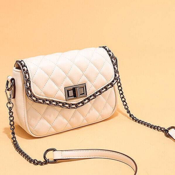 Soft Leather chain bag, women's sling shoulder crossbody bag