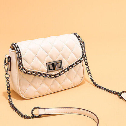 Soft Leather chain bag, women's sling shoulder crossbody bag