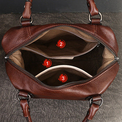 Luxury Women's Bag Retro Genuine Leather Handbag Tote Sling Shoulder Bag Hobo