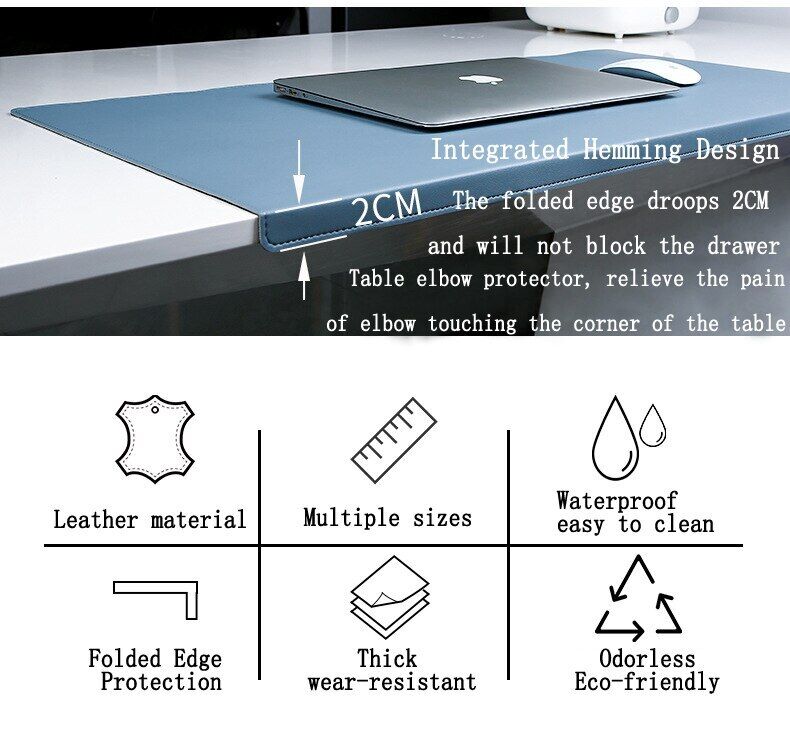 Desk Mat Folding Elbow Wrist Guard Leather Table Gaming Mouse Pad Laptop Cushion