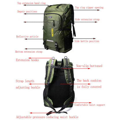 80L 50L Men's Backpack Travel Sports Hiking Backpack School Bag Pack Women