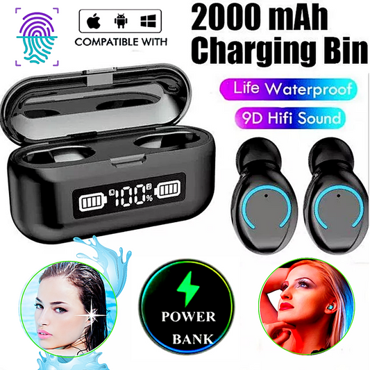 Bluetooth Earbuds for Smart Phone Cell Wireless Earphone Headset IPX7 Waterproof