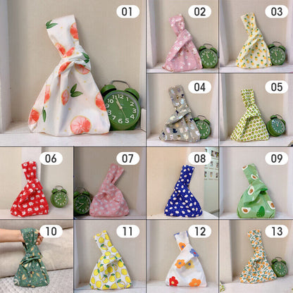 Ladies Knot Handbag Japanese Style Portable Knot Wrist Bag Phone Key Pouch