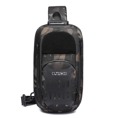 Men's Sling Backpack Oxford cloth Waterproof&Anti-theft Crossbody Sport Bags USB