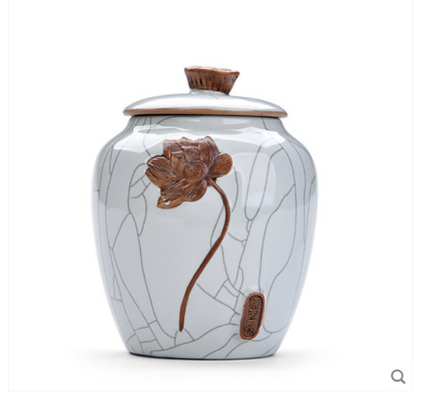 Exquisite Chinese Ceramic Tea Caddy Tea Canister Pot Sugar Coffee Bean Tea Jar