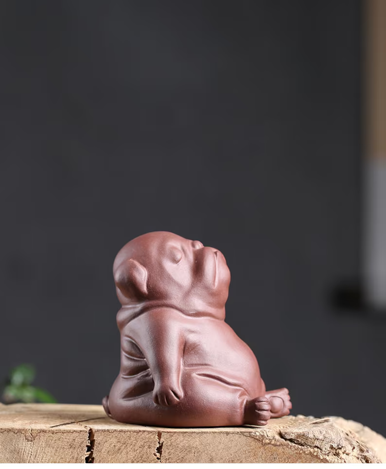 Embersceramic Purple Clay Tea Pet Cute Dog with Gifts Box