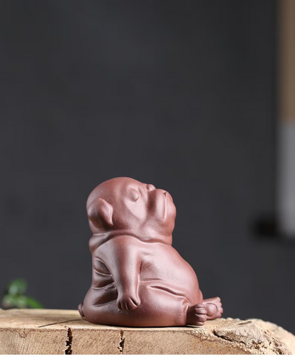Embersceramic Purple Clay Tea Pet Cute Dog with Gifts Box