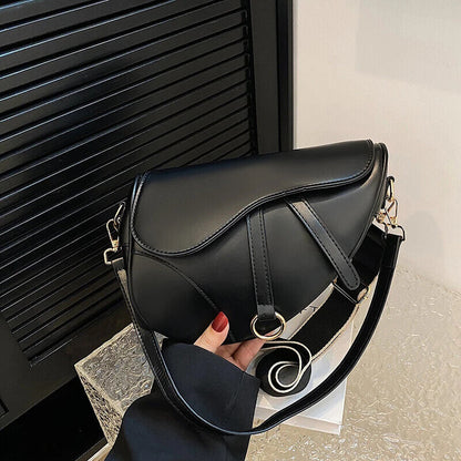 Women's Saddle Bag Purses and Handbag Black Shopper Shoulder Bag