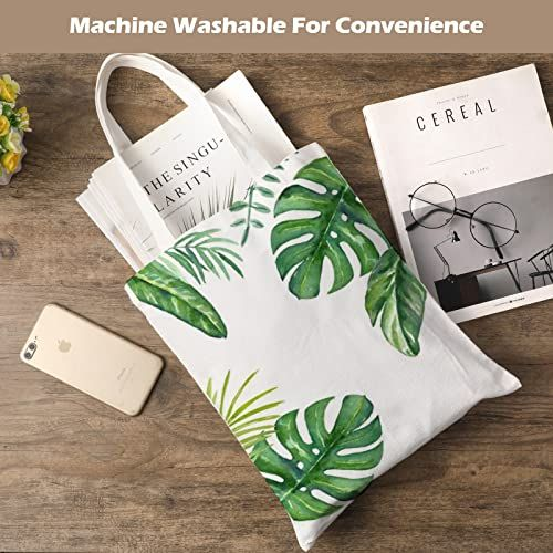 YOUKE OLA 10 Pieces Sublimation Tote Bags Printing Blank Canvas White