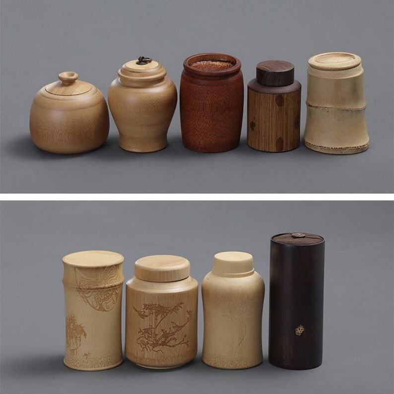 Chinese Bamboo Tea Caddy|Tea Accessories|Candy Storage Tanks|Tea Jars