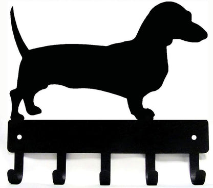Dachshund Key Rack Dog Leash Hanger - 9 inch Wide/6x5 inch Metal Wall Art