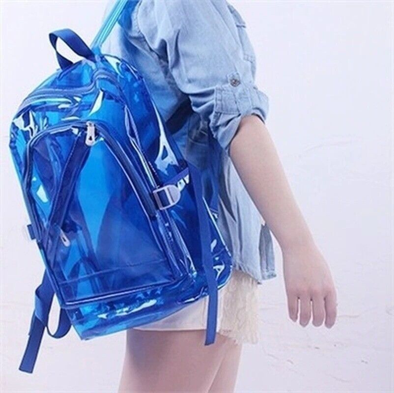 Transparent Clear Teenage Women Backpacks Schoolbag Girl Plastic Waterproof Bag