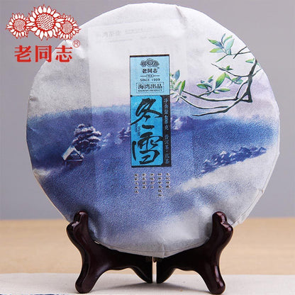 400g Haiwan Puer Cake "Winter" Dong Xue Shu Top Pu Erh Tea And Weight Loss