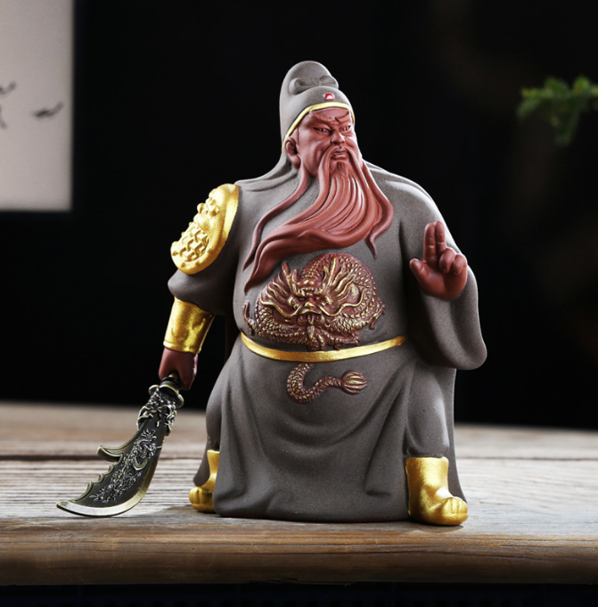 Yixing Ceramic Wu Caishen Guan Erye Zhaocai Guan Gong living room decoration Bog