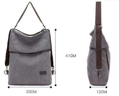 Canvas Backpack Fashion Shoulder Bag Traveling School Purse Rucksacks Blue Khaki