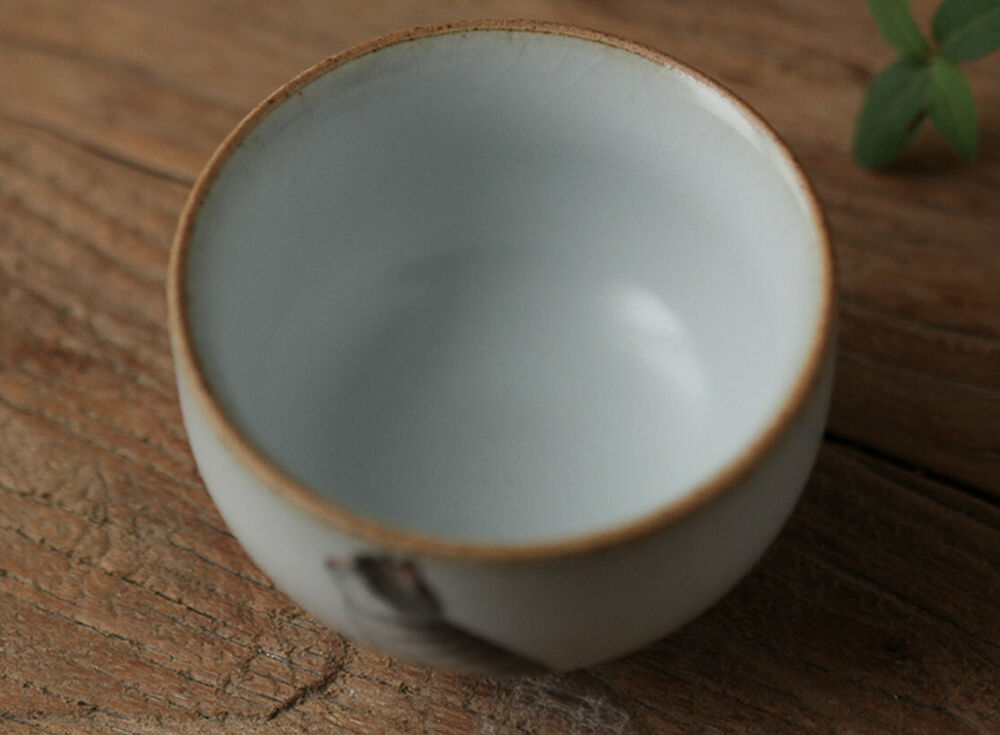 100cc China Song Dynasty Antique master tea cup ruyao cat ceramic cup